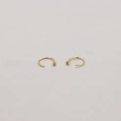 Patina Stores Hoop Earring With Cubic Zirconia Stone Anchor Jewelry