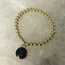 Patina Stores Upcycled Designer Black Button Bracelet