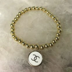 Patina Stores Jewelry Upcycled Designer White Button Bracelet