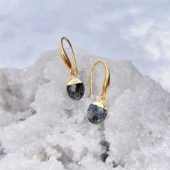 Patina Stores Black Quartz Earrings