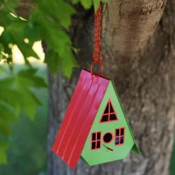 Patina Stores Large Green A-Frame Bird House Garden
