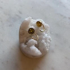 Patina Stores Yellow Smiley Face Earrings Jewelry