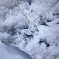 Patina Stores White Sparkle Butterfly Necklace Jewelry