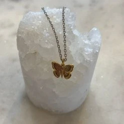 Patina Stores Gold Butterfly Necklace