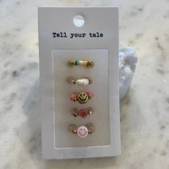 Patina Stores Stretchy Beaded Ring Set