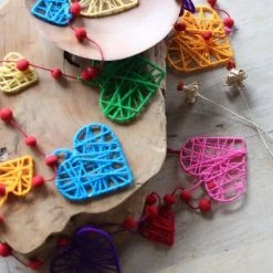 Patina Stores Heart Mulitcolored Garland Decor