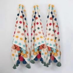 Patina Stores Rainbow Tassel Blanket