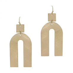 Patina Stores Matte Gold Metal Arch Earring Jewelry