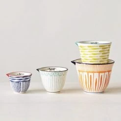 Patina Stores Kitchen Hand Painted Stoneware Measuring Cups