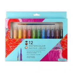 Patina Stores Kids 12 Watercolor Pastels + Brush Set
