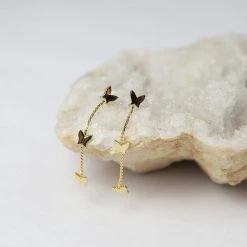 Patina Stores Jewelry Gold Butterfly Dangle Earrings