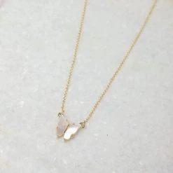 Patina Stores Jewelry Mother Of Pearl Butterfly Necklace