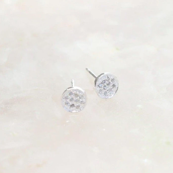 Patina Stores Tiny Pave Disc Earring 1 Patina Stores Tiny Pave Disc Earring