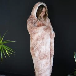 Patina Stores Wearable Sherpa Blanket - Blush Tie Dye Blankets & Pillows