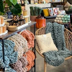 Patina Stores Clay Chenille Chunky Knit Throw Home Goods