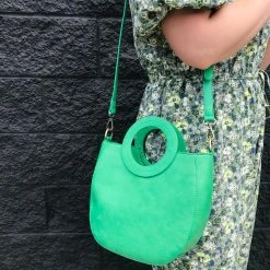 Patina Stores Accessories Green Circle Handle Purse