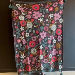 Patina Stores Floral Throw Blanket With Tassels Home Goods