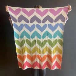 Patina Stores Rainbow Heart Baby Blanket