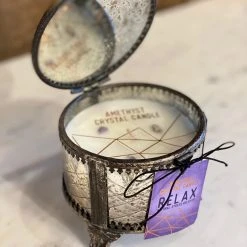 Patina Stores Amethyst Crystal Candle