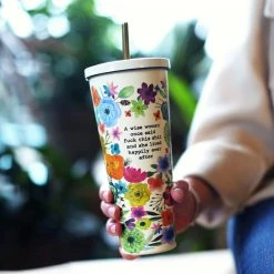 Patina Stores Entertaining Wise Woman 26oz. Tumbler With Straw