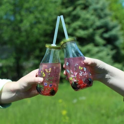 Patina Stores Floral Glass Bottle Entertaining