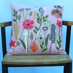 Patina Stores Home Goods Floral Embroidered Pillow