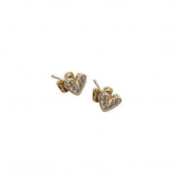 Patina Stores Tiny Crystal Heart Post Earring