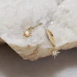 Patina Stores Opal Starburst Huggie Jewelry