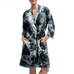 Patina Stores Gifts For Her Black Tie-Dye Robe