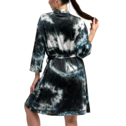 Patina Stores Gifts For Her Black Tie-Dye Robe