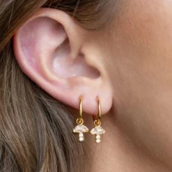Patina Stores Mushroom Hanging Hoops Jewelry