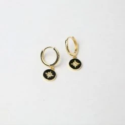 Patina Stores Jewelry Gold Compass Huggie