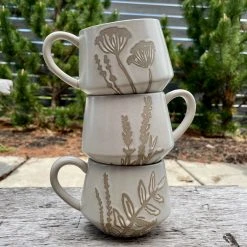 Patina Stores Botanical Stoneware Mugs