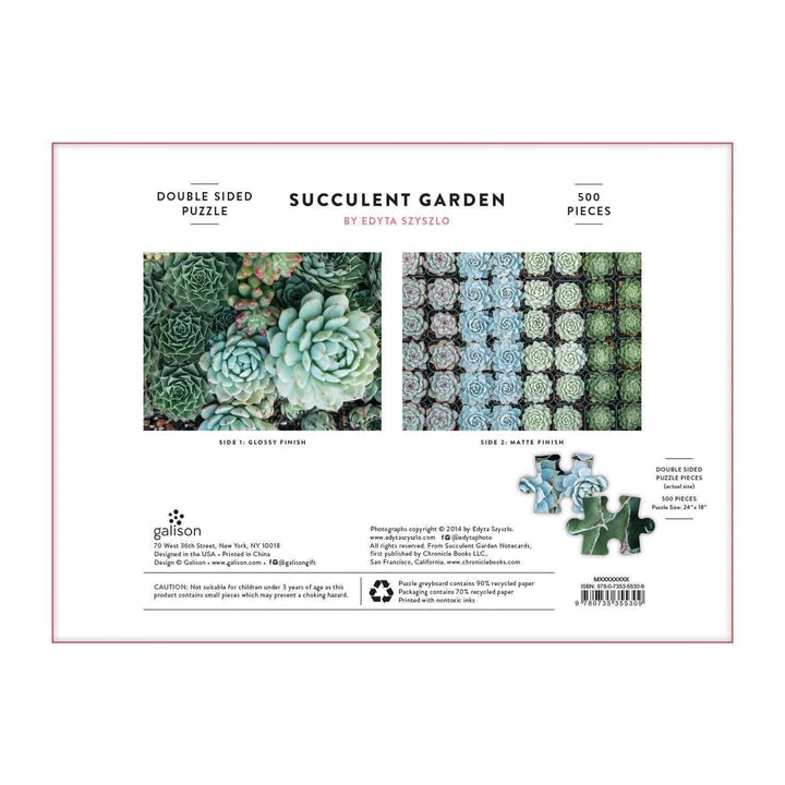 Patina Stores Succulent Garden Double-Sided 500pc Puzzle 5 Patina Stores Succulent Garden Double-Sided 500pc Puzzle