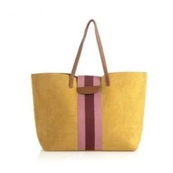 Patina Stores Mustard Pink Stripe Tote
